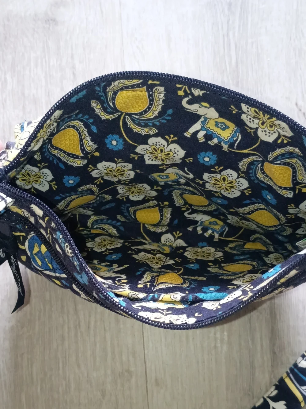 Vera Bradley Navy, Yellow & Teal Quilted Paisley Crossbody